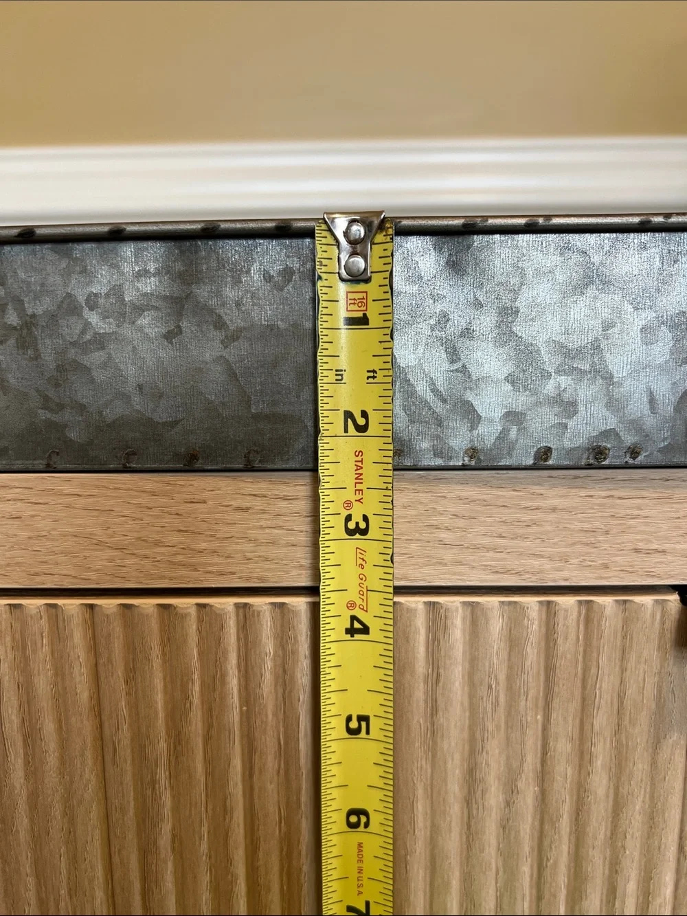 Magnolia Home Galvanized Tray with Dark Wood Handles